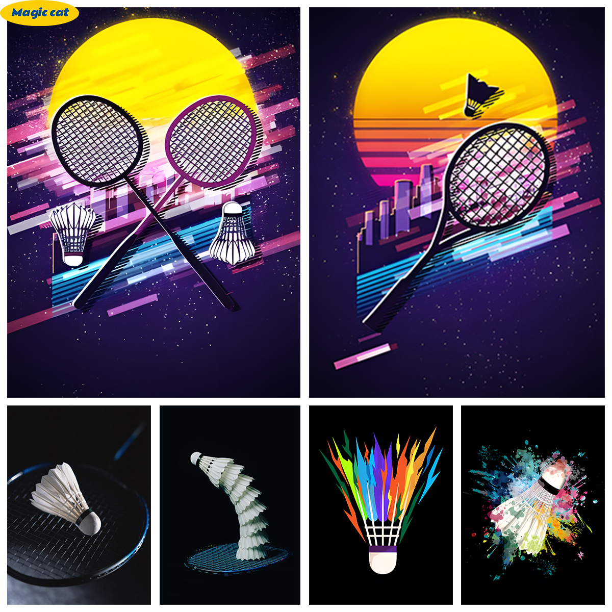 Badminton Photo - Badminton 5D Diamond Painting Kit Sports