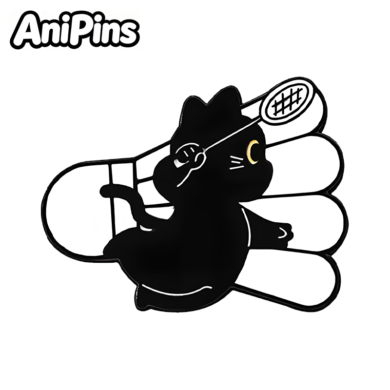 Badminton Icon - AniPins Funny Sports Cat Pins 4-design