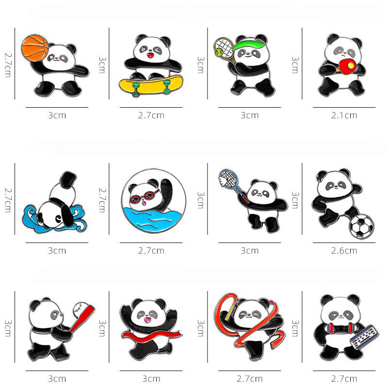 Sports Cute Panda Badge Badmin - Badminton Icon บทวิจารณ์และราคา