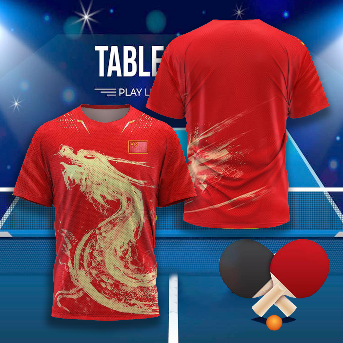 CHINA Dragon Table Tennis Grap - Badminton Hall บทวิจารณ์และราคา