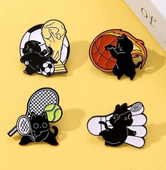 Sports Black Cat Brooch Badmin - Badminton Icon บทวิจารณ์และราคา