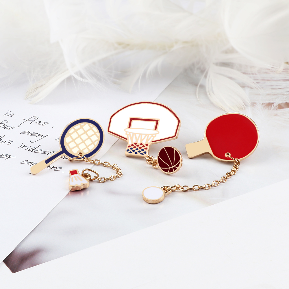 Love Sports Brooches Pins Men  - Badminton Icon บทวิจารณ์และราคา